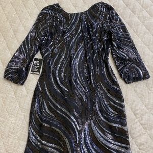 Express sequin mini dress with sleeves